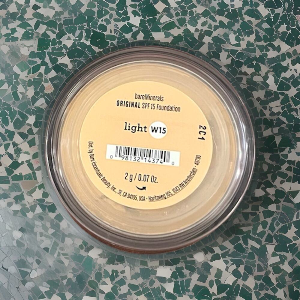 bareMinerals Original SPF 15 Foundation Light W15 0.07 oz 2 g NWOB New